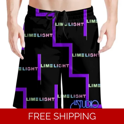 Le Studio Limelight Custom 3D Men's Beach Shorts